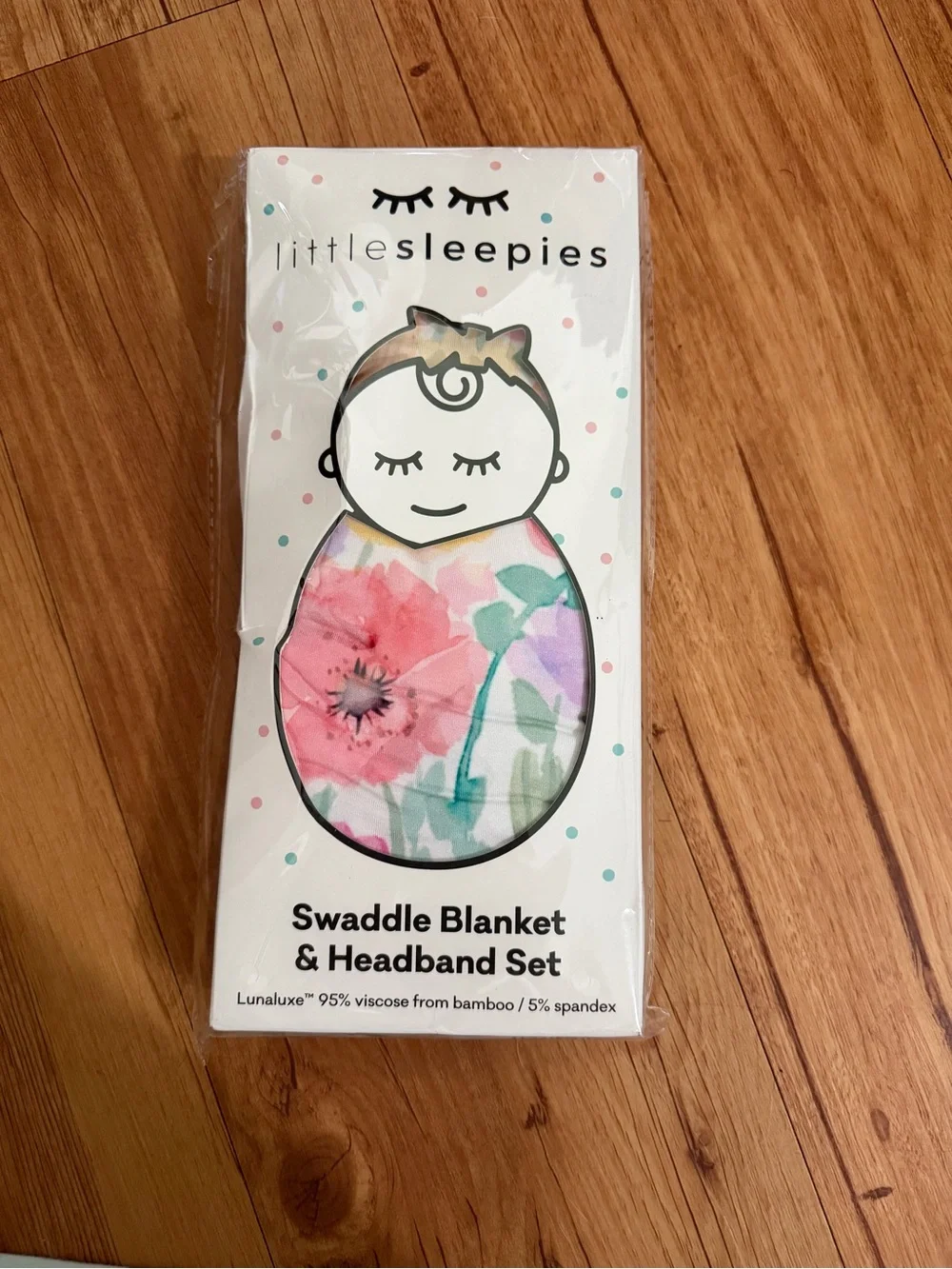 Little Sleepies Floral Swaddle Blanket & Headband Set watercolor floaral girly